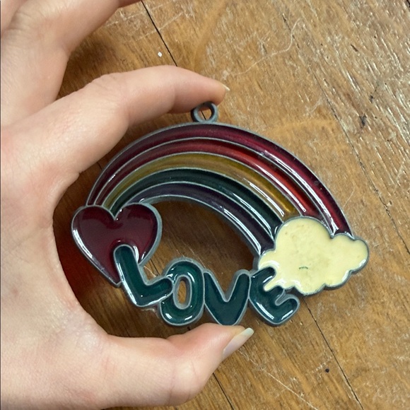 Vintage Rainbow Love Stained Glass Suncatcher - Picture 2 of 8